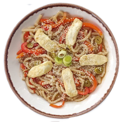 Udon z halloumi